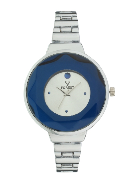 

Hobforestessentials Women Silver-Toned & Blue Analogue Watch