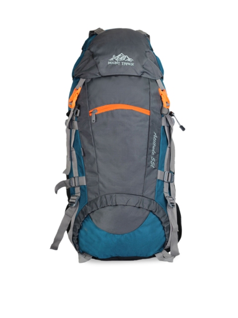 

MOUNT TRACK Unisex Teal Blue & Grey Colourblocked Rucksack with Rain Cover