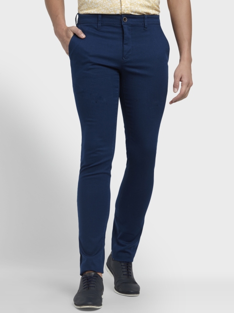 

ColorPlus Men Blue Regular Fit Solid Regular Trousers