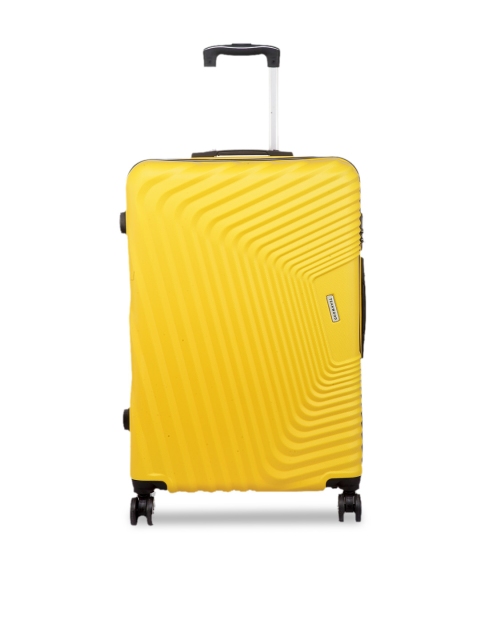 

Teakwood Leathers Yellow Textured Hard-Sided Large Trolley Bag