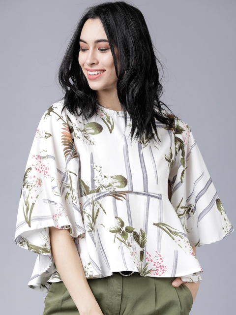 

Tokyo Talkies Women White Printed Top