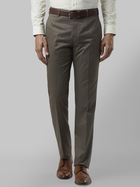 

Raymond Men Brown Regular Fit Self Design Formal Trousers