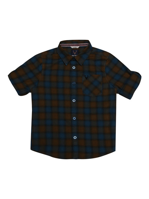 

Allen Solly Junior Boys Blue & Maroon Regular Fit Checked Casual Shirt