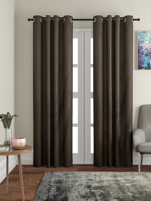 

VRINDA Khaki Green Set of 2 Door Long Curtains