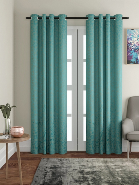 

VRINDA Blue Set of 2 Door Curtains