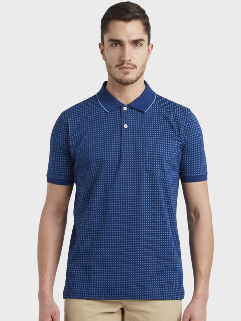 

ColorPlus Men Blue Printed Polo Collar T-shirt