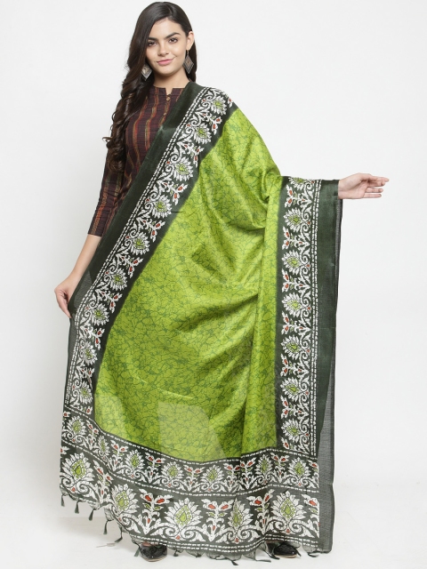 

Kiaasa Green Printed Dupatta