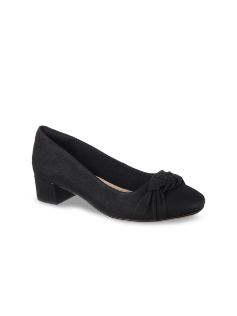 

Clarks Women Black Solid Leather Pumps