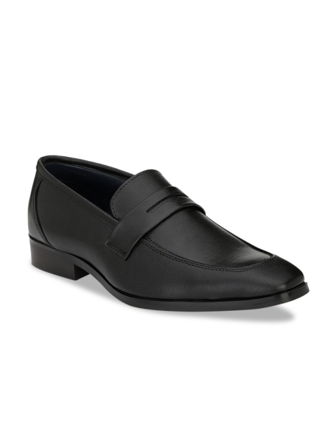 

SADDLE & BARNES Men Black Leather Formal Slip-Ons