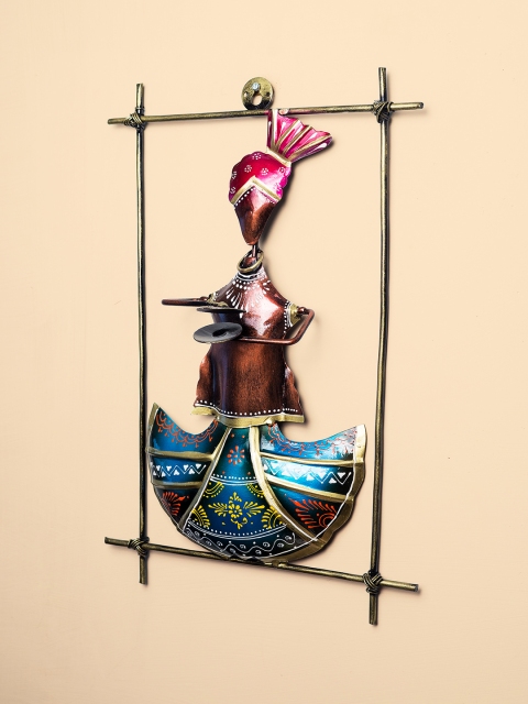 

Golden Peacock Multicoloured Men Wall Hanging Showpiece, Multi