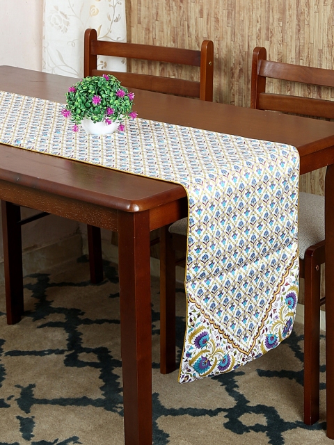 

Reinvention Factory White Printed Table Runner