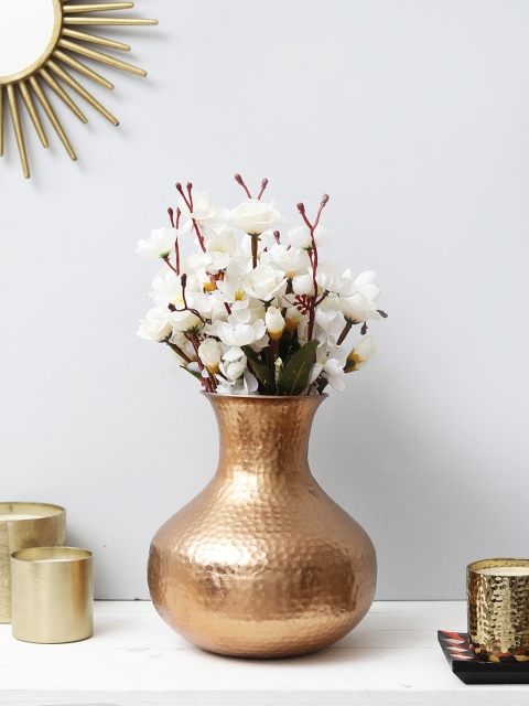 

HOME DECOR INDIA Copper-Toned Metal Designer Flower Vase