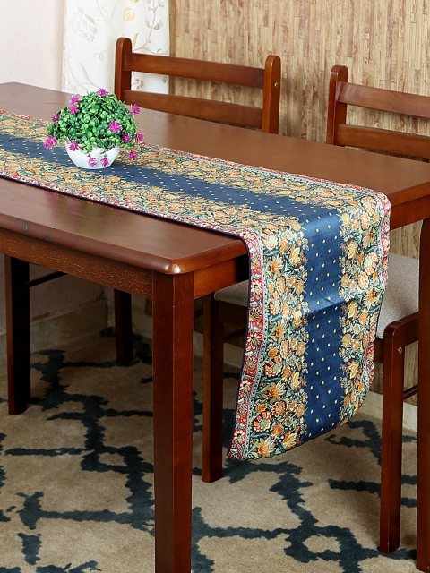 

Reinvention Factory Navy Blue Printed Table Runner