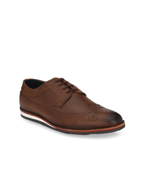 

SADDLE & BARNES Men Tan Brown Leather Formal Brogues