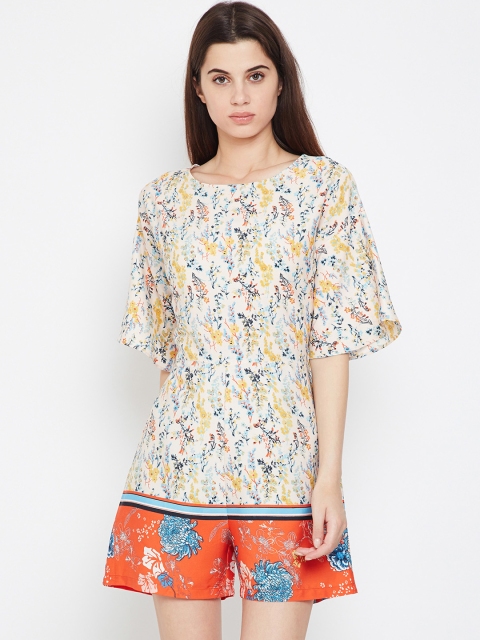 

Oxolloxo Beige Printed Playsuit