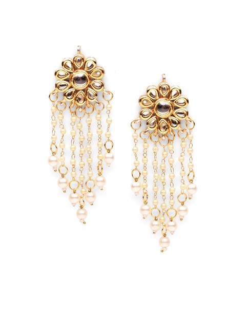 

Fabstreet Women Gold-Plated Handcrafted Contemporary Drop Earrings