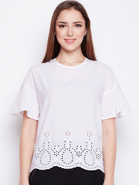 

Oxolloxo Women White Solid A-Line Top
