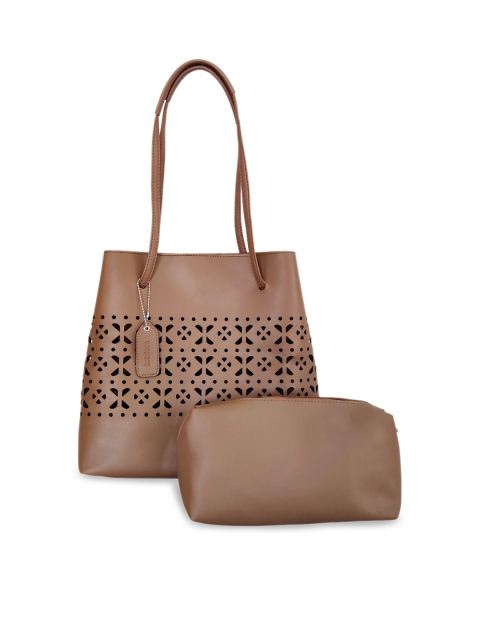 

Toteteca Beige Self Design Tote Bag