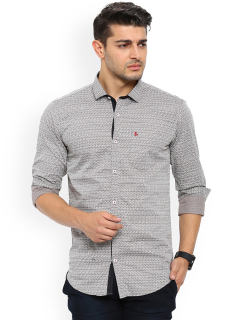 

SHOWOFF Men Brown Slim Fit Printed Casual Shirt