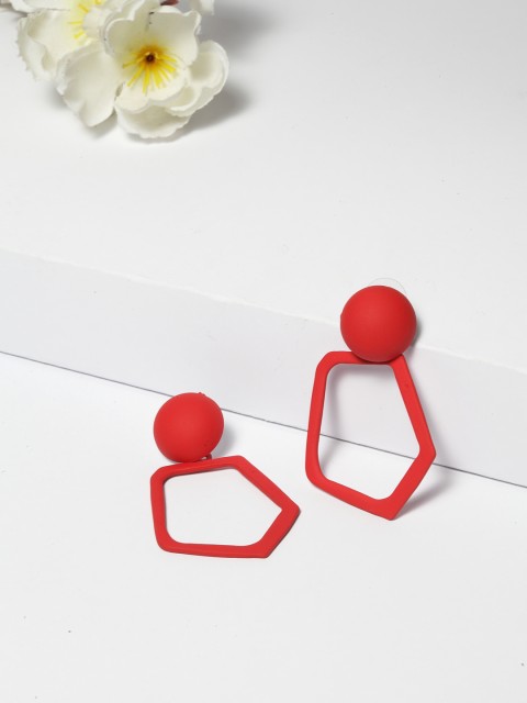 

AVANT-GARDE PARIS Red Geometric Drop Earrings