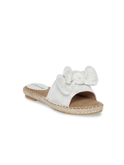 

GIORDANO Women Off-White Solid Open Toe Flats