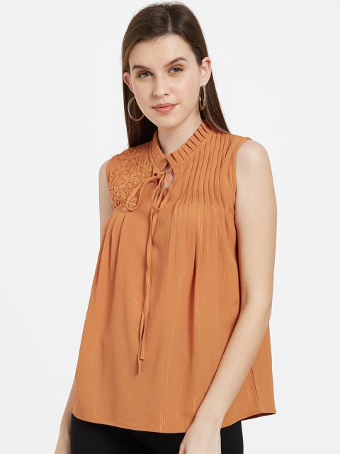 

Soie Women Brown Striped Top