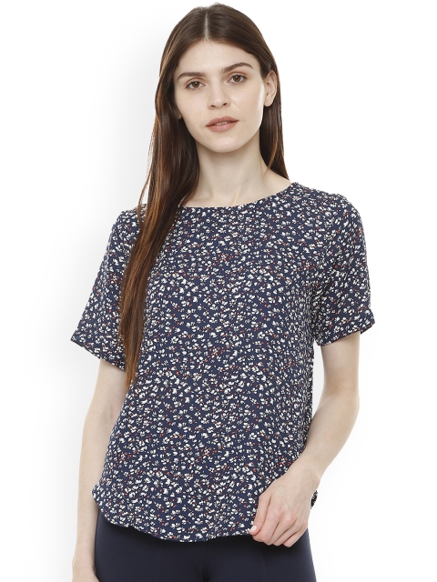 

Allen Solly Woman Navy Blue Printed Top