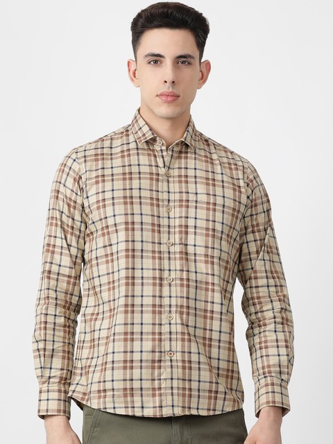 

Monte Carlo Men Brown Regular Fit Checked Casual Shirt