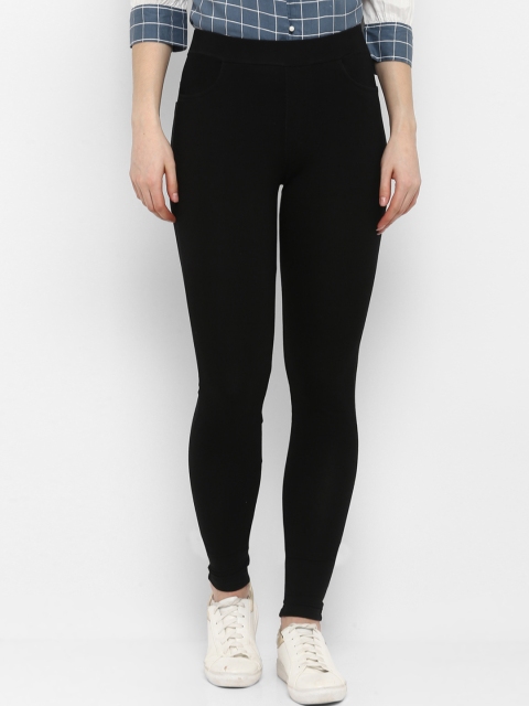 

FOSH Women Black Solid Jeggings