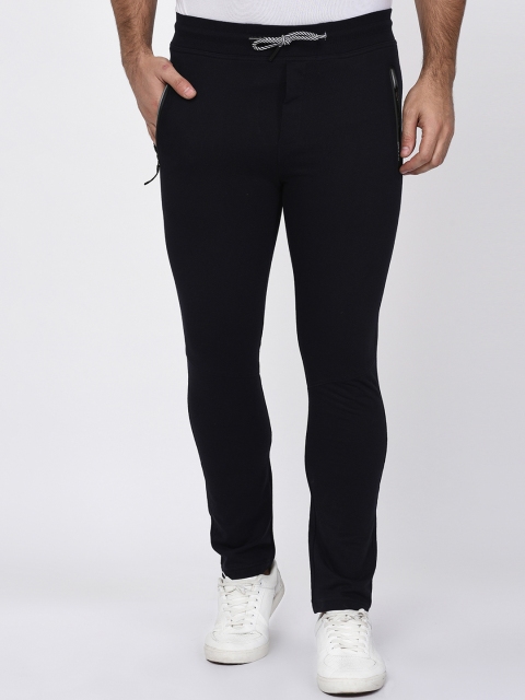 

Okane Men Black Solid Straight-Fit Trackpant