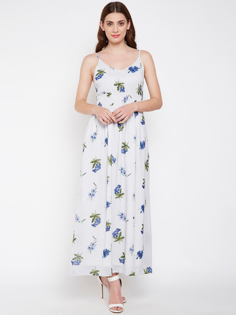 

Oxolloxo Women White Printed Maxi Dress