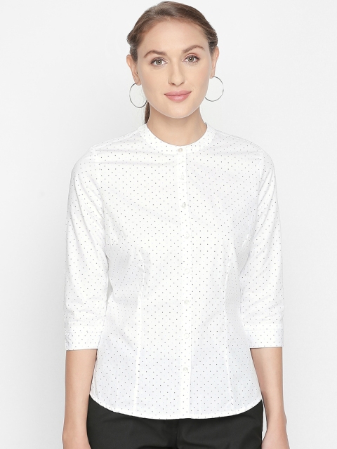 

Annabelle by Pantaloons Women White Regular Fit Printed Formal Shirt