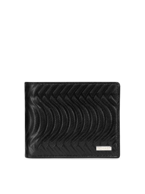 

SCHARF Men Black Textured Two Fold Leather Wallet