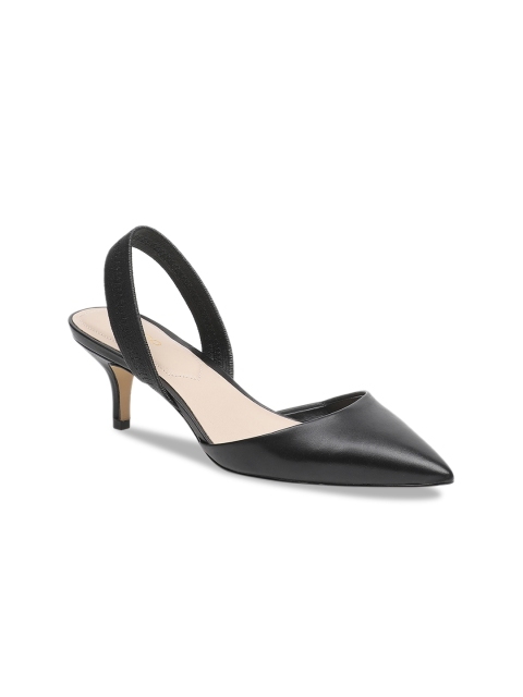 

ALDO Women Black Leather Solid Pumps