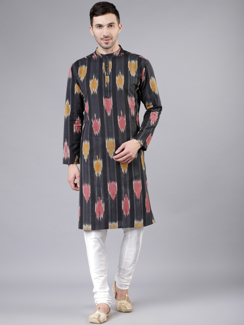 

Svanik Men Black Printed Straight Kurta