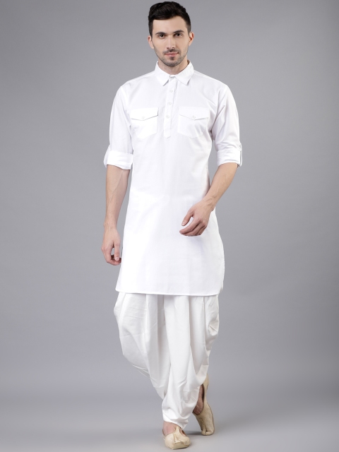 

Svanik Men White Solid Pathani Kurta