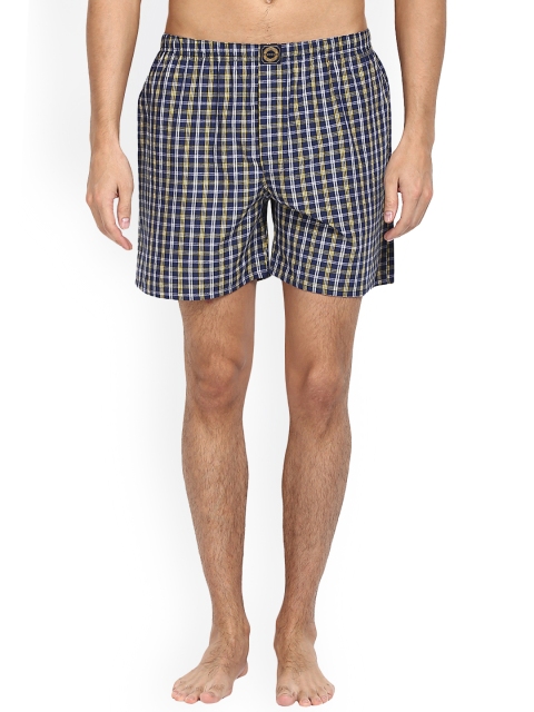 

Joven Mens Navy Blue Checked Boxers JB09