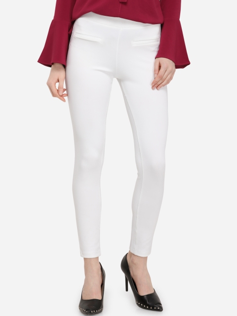 

Smarty Pants Women White Solid Ankle Length Mid Rise Jeggings