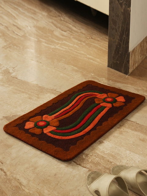 

ExclusiveLane Multicoloured Appliqued Rectangle Doormat, Multi