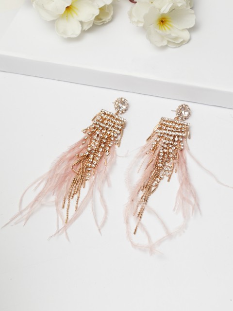 

AVANT-GARDE PARIS Pink & Gold-Plated Chandelier Contemporary Drop Earrings