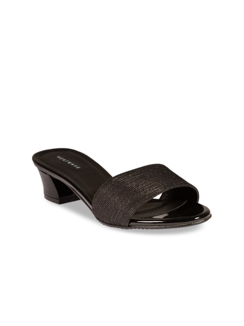 

HEATWAVE Women Black Solid Heels