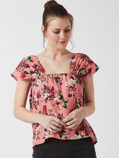 

U&F Women Pink Printed A-Line Top