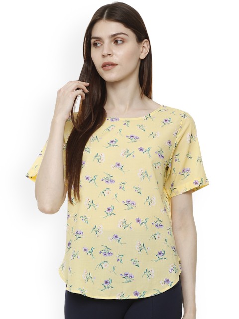 

Allen Solly Woman Yellow Printed Top