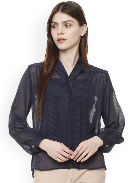 

Van Heusen Woman Navy Blue Solid Top