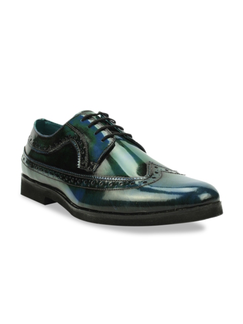 

San Frissco Men Blue Patent Leather Formal Brogues