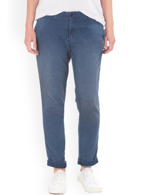 

GAP Women Blue Regular Fit Solid Regular Denim Trousers