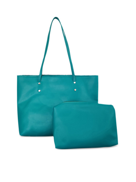 

Toteteca Women Turquoise Blue Solid Shoulder Bag With Pouch