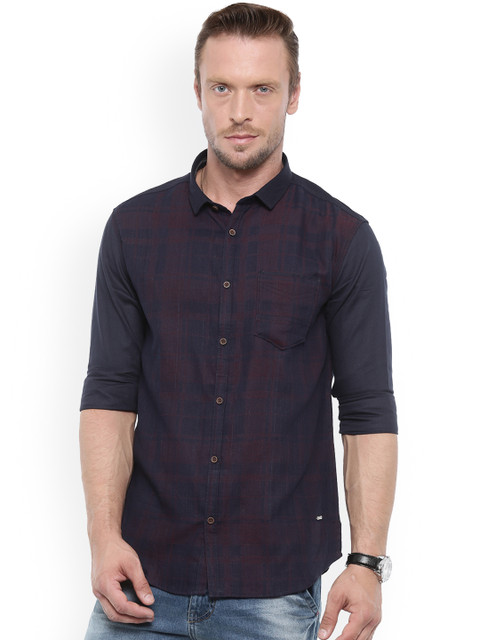 

SHOWOFF Men Blue Slim Fit Solid Casual Shirt