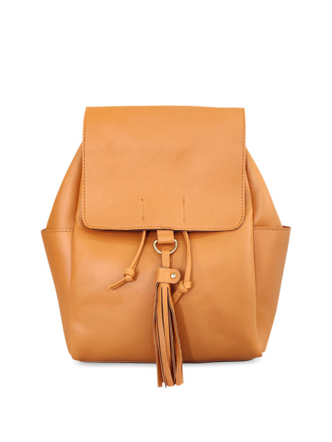

Toteteca Women Mustard Brown Solid Backpack