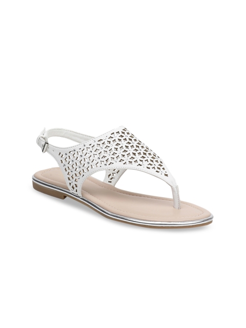 

ALDO Women White Solid Open Toe Flats